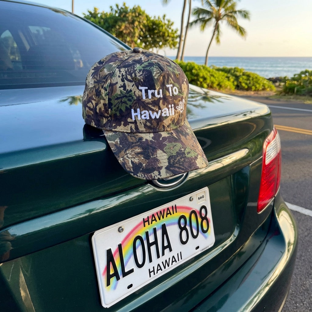 TRU TO HAWAII CAMO HAT (white)