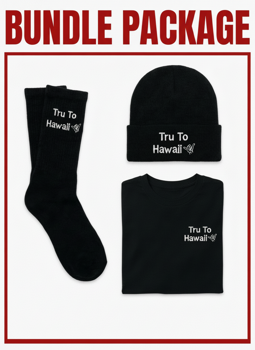TRU TO HAWAII BUNDLE PACKAGE (shirt, socks & beanie)