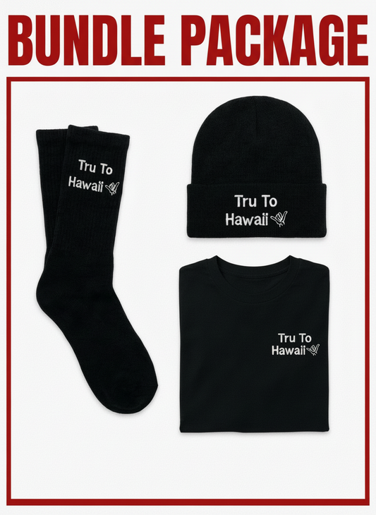 TRU TO HAWAII BUNDLE PACKAGE (shirt, socks & beanie)