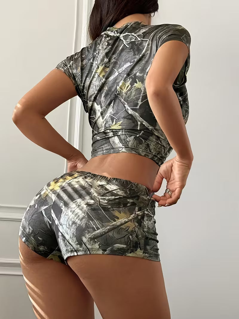 2pcs CAMO CASUAL PAJAMA SET